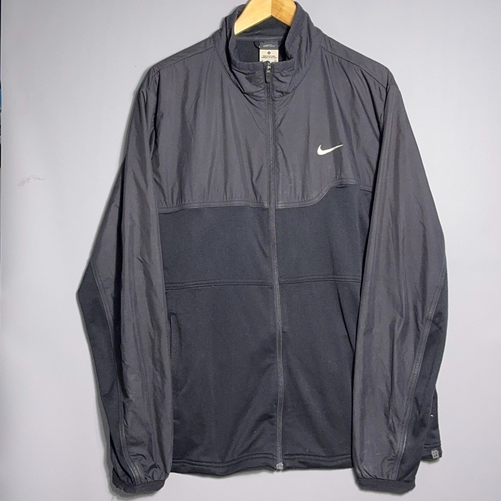Nike Court Jacket Mens Size XL Dri-Fit Full Zip Hybrid Fleece Track Black Tennis